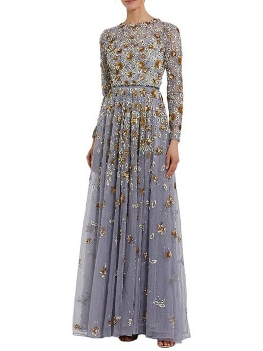 MAC DUGGAL
Platinum Embellished High Neck Long Sleeve A Line Gown